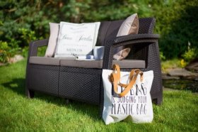 Диван пластиковый Корфу Макс (Corfu love seat max) коричневый в Урае - uray.ok-mebel.com | фото 4