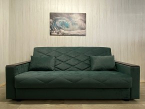 Диван Престиж-15 (НПБ+МДФ) велюр Sensey bottle green в Урае - uray.ok-mebel.com | фото 2