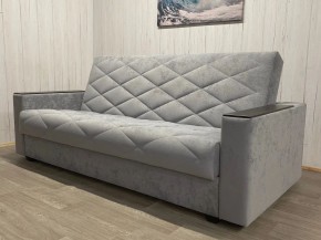 Диван Престиж-15 (НПБ+МДФ) велюр Sensey silver в Урае - uray.ok-mebel.com | фото 2