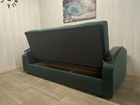 Диван Престиж-16 (НПБ+МДФ) велюр Sensey bottle green в Урае - uray.ok-mebel.com | фото 2