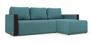 Диван угловой Алиса 3 Vital BLUE - Teos Dark Brown в Урае - uray.ok-mebel.com | фото