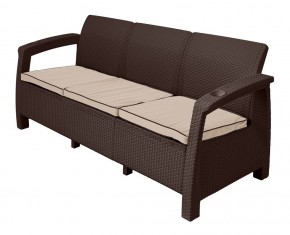 Диван Yalta Premium Sofa 3 Set (Ялта) шоколадный (+подушки под спину) в Урае - uray.ok-mebel.com | фото 1
