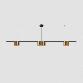 DK4063-BK+SG Подвесной светильник ORBIT, IP20, 7xGU10 LED до 15 Вт, черный + сатинированное золото, алюминий в Урае - uray.ok-mebel.com | фото 2