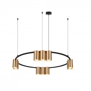 DK4065-BK+SG Подвесной светильник ORBIT , IP20, 10xGU10 LED до 15 Вт, черный + сатинированное золото, алюминий в Урае - uray.ok-mebel.com | фото 3