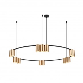 DK4067-BK+SG Подвесной светильник ORBIT, IP20, 15xGU10 LED, до 15 Вт, черный + сатинированное золото, алюминий в Урае - uray.ok-mebel.com | фото 3