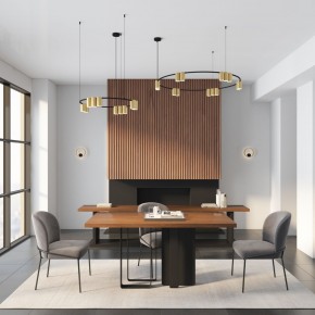 DK4067-BK+SG Подвесной светильник ORBIT, IP20, 15xGU10 LED, до 15 Вт, черный + сатинированное золото, алюминий в Урае - uray.ok-mebel.com | фото 5