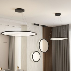 DK6616-BK Подвесной горизонтальный светильник Veil со светодиодом H900 d600 220V 48W 3000-6000K IP20 черный алюминий в Урае - uray.ok-mebel.com | фото 5