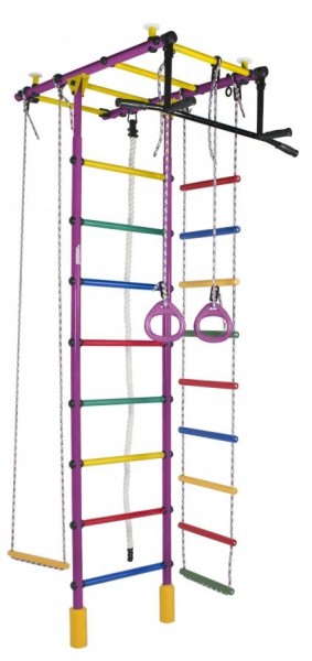 ДСК Атлант цв.фиолетовый радуга: турник, кольца, канат, трапеция, веревочная лестница в Урае - uray.ok-mebel.com | фото