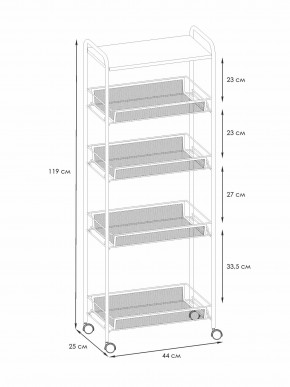 Э 443 ГР Этажерка "Ладья 25КС" Графит в Урае - uray.ok-mebel.com | фото 2