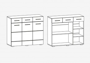 Фиеста №13 Комод глухой (Венге/Белый глянец) в Урае - uray.ok-mebel.com | фото