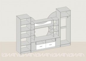 Гостиная Аллегро с 2 шкафами вариант-5 (венге/дуб белфорт) в Урае - uray.ok-mebel.com | фото 2