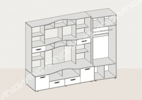 Гостиная Аллегро со шкафом вариант-4 (венге/дуб белфорт) в Урае - uray.ok-mebel.com | фото 2