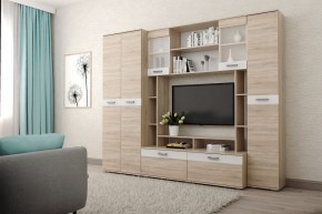 Гостиная Белла (Дуб Сонома/Белый глянец) в Урае - uray.ok-mebel.com | фото