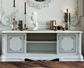 Гостиная Грация (комплект) белый/серебро в Урае - uray.ok-mebel.com | фото 2