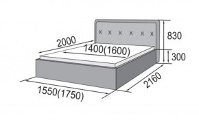 ГРЕТА Кровать 1400 (экокожа бежевая) в Урае - uray.ok-mebel.com | фото 2