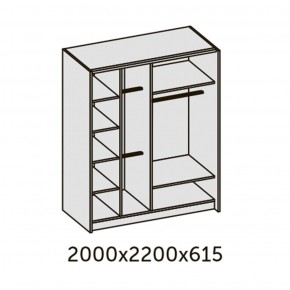 ИННЭС-5 Шкаф-купе 2-х дв. 2000 (2дв. Ф4 - венге вставка зеркало) в Урае - uray.ok-mebel.com | фото 2