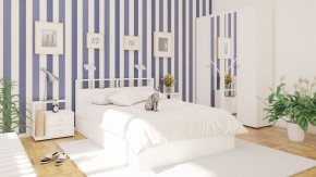 Камелия Кровать 1400, цвет белый, ШхГхВ 143,5х217х78,2 см., сп.м. 1400х2000 мм., без матраса, основание есть в Урае - uray.ok-mebel.com | фото 4