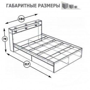 Камелия Кровать 1800, цвет белый, ШхГхВ 183,5х217х78,2 см., сп.м. 1800х2000 мм., без матраса, основание есть в Урае - uray.ok-mebel.com | фото 4