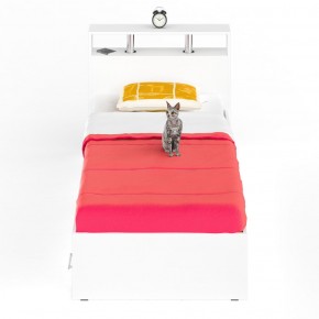 Камелия Кровать с ящиками 0900, цвет белый, ШхГхВ 93,5х217х78,2 см., сп.м. 900х2000 мм., без матраса, основание есть в Урае - uray.ok-mebel.com | фото 3