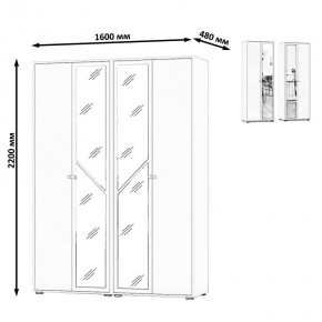 Камелия Шкаф 4-х створчатый, цвет дуб сонома, ШхГхВ 160х48х220 см., универсальная сборка, можно использовать как два отдельных шкафа в Урае - uray.ok-mebel.com | фото 4