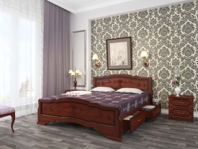 КАРИНА-6 Кровать из массива  (Орех) с 2-мя ящиками в Урае - uray.ok-mebel.com | фото