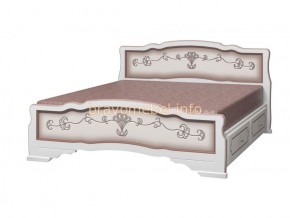 КАРИНА-6 Кровать из массива 1400 (Дуб молочный) с 2-мя ящиками в Урае - uray.ok-mebel.com | фото