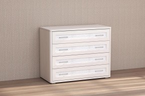 Кэт-4 Комод 4 ящ (МДФ Бодега белая/Экокожа Caiman белый) в Урае - uray.ok-mebel.com | фото