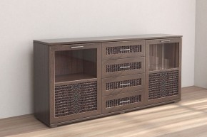 Кэт-4 Комодино (МДФ Венге/Экокожа Caiman коричневый) в Урае - uray.ok-mebel.com | фото