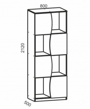 Киви №9 Стеллаж (ЛДСП молочный дуб/лайм) в Урае - uray.ok-mebel.com | фото 2