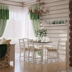 Комлект Вествик обеденный стол и четыре стула, массив сосны, цвет белый в Урае - uray.ok-mebel.com | фото 1