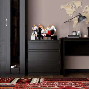 Комод КАСТОР с тремя ящиками, цвет Дуб Венге в Урае - uray.ok-mebel.com | фото 3