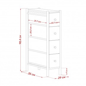 Комод Leset Нирита/Хайди узкий 4 ящика в Урае - uray.ok-mebel.com | фото 11
