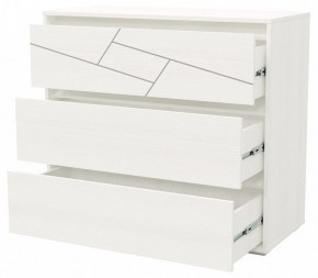 АДЕЛИНА Комод с тремя ящиками (белый рамух) в Урае - uray.ok-mebel.com | фото 2