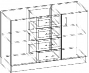 СОФИЯ Комод К1000 2Д (венге/дуб белфорт) в Урае - uray.ok-mebel.com | фото 3