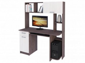 Компьютерный стол №14 (Анкор белый/Анкор темный) в Урае - uray.ok-mebel.com | фото