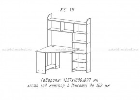 Компьютерный стол №19 (Анкор темный) в Урае - uray.ok-mebel.com | фото 3