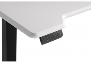 Компьютерный стол Маркос с механизмом подъема 120х75х75 белая шагрень / черный в Урае - uray.ok-mebel.com | фото 6