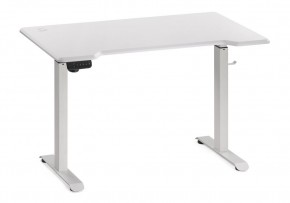 Компьютерный стол Маркос с механизмом подъема 120х75х75 белый / шагрень белая в Урае - uray.ok-mebel.com | фото 3