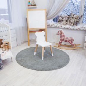 Комплект детский стол КРУГЛЫЙ и два стула МИШКА ROLTI Baby (белая столешница/белое сиденье/береза ножки) в Урае - uray.ok-mebel.com | фото