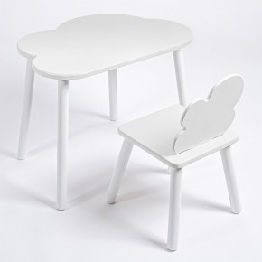 Комплект детский стол ОБЛАЧКО и стул ОБЛАЧКО ROLTI Baby (белая столешница/белое сиденье/белые ножки) в Урае - uray.ok-mebel.com | фото