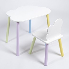 Комплект детский стол ОБЛАЧКО и стул Облачко ROLTI Baby (белая столешница/белое сиденье/цветные ножки) в Урае - uray.ok-mebel.com | фото