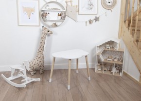 Комплект детский стол ОБЛАЧКО и стул ЗВЕЗДА ROLTI Baby (белая столешница/белое сиденье/береза ножки) в Урае - uray.ok-mebel.com | фото