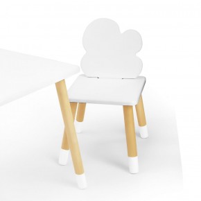 Комплект детской мебели стол и два стула Облачко (Белый/Белый/Береза) в Урае - uray.ok-mebel.com | фото