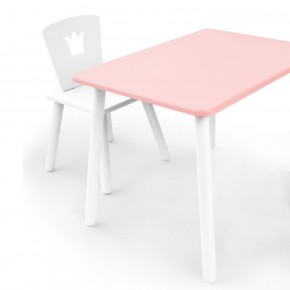 Комплект детской мебели стол и стул Корона (Розовый/Белый/Белый) в Урае - uray.ok-mebel.com | фото