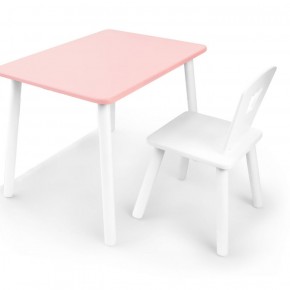 Комплект детской мебели стол и стул Корона (Розовый/Белый/Белый) в Урае - uray.ok-mebel.com | фото 2