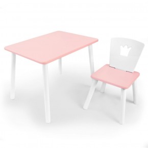 Комплект детской мебели стол и стул Корона (Розовый/Розовый/Белый) в Урае - uray.ok-mebel.com | фото