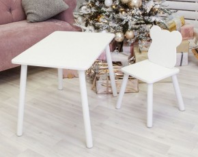 Комплект детской мебели стол и стул Мишутка (Белый/Белый/Белый) в Урае - uray.ok-mebel.com | фото 1
