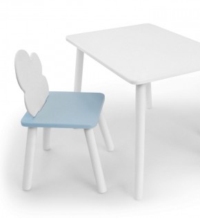 Комплект детской мебели стол и стул Облачко (Белый/Голубой/Белый) в Урае - uray.ok-mebel.com | фото