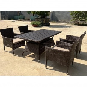 Комплект мебели из иск. ротанга AM-196B/T196 Brown 4Pcs (4+1) в Урае - uray.ok-mebel.com | фото 3