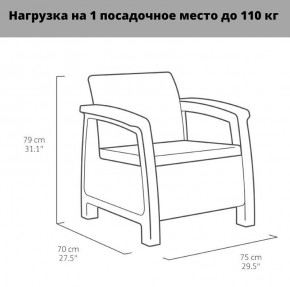 Комплект мебели Корфу Рест (Corfu Rest - without table) капучино-песок в Урае - uray.ok-mebel.com | фото 3